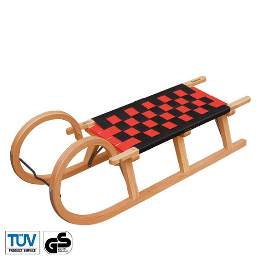 Holzschlitten TARA I 110 cm – klassisch | Robuste Konstruktion | TÜV GS zertifiziert